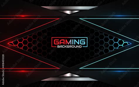 Abstract futuristic red and blue gaming background with modern esport ...