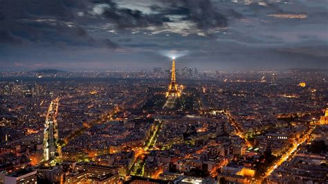 Wallpaper Paris Skyline Night - Mural Wall