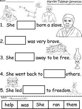 Harriet Tubman Free Worksheets