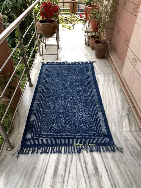 Indian Rug / Living Room Rug / Rug / Blue Rug / Floor Rug / - Etsy