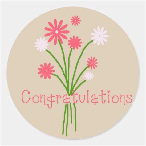 Congratulations Classic Round Sticker | Zazzle