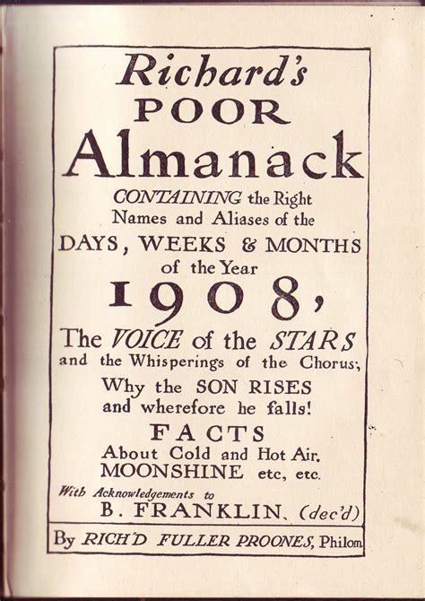 Poor Richards Almanack Quotes Placemat. QuotesGram