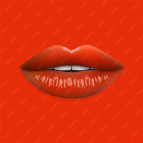 Premium Vector | Red lips isolated