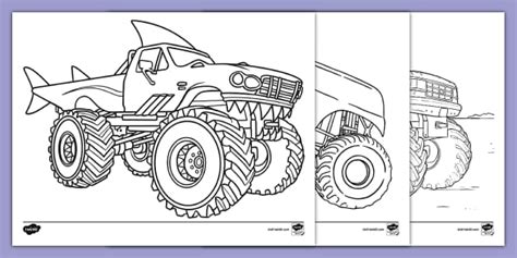 Printable Monster Truck Coloring Pages - Twinkl CA - Twinkl