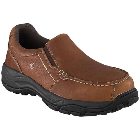 Men's Rockport Works RK6748 Composite Toe Slip-on Work Shoes, Brown ...