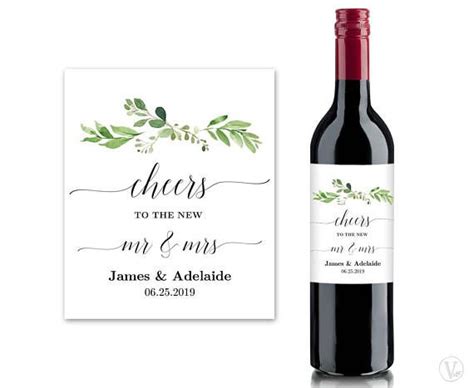 Printable Wedding Wine Bottle Label Templates Greenery Wine | Wine ...