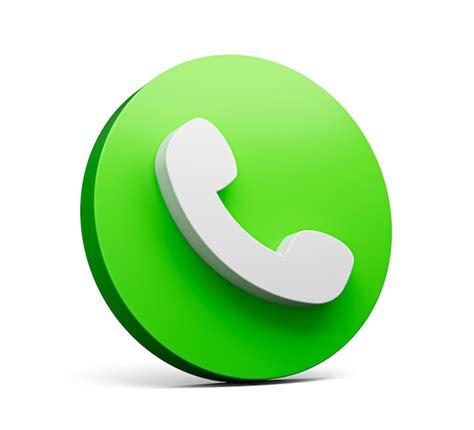 Premium Photo | Call icon on a Green Circle Isolated trendy 3D ...