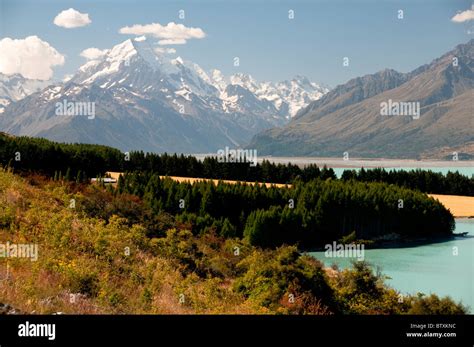 Lake Pukaki,Shoreline,Mount Cook,Aoraki/Mt Cook Range,Mt Cook National ...