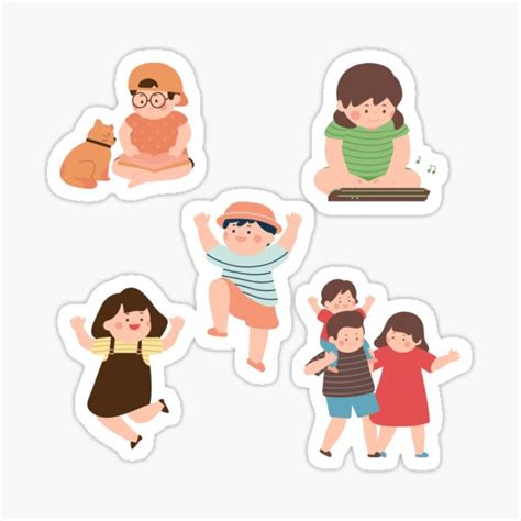 "Cute kids playing, sticker pack" Sticker for Sale by beskrajem | Redbubble