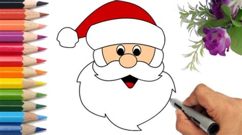 How To Draw Santa Claus Face Easy Santa Claus Drawing Christmas ...