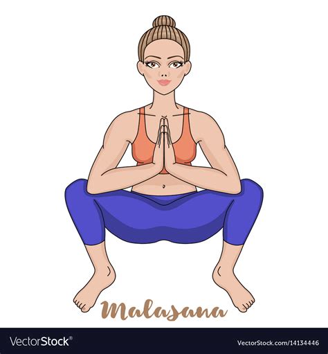 Women silhouette squat yoga pose malasana Vector Image