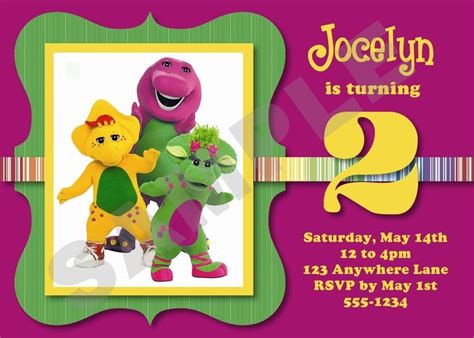 barney birthday invitations - Google Search | Barney birthday, Barney ...