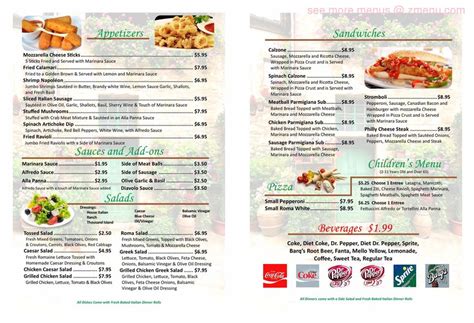 Menu at Vito’s Italian Restaurant, West Plains