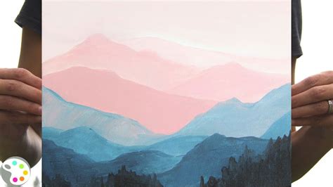 Mountain Sunset Painting / Easy Acrylic Painting / Step-by-Step ...