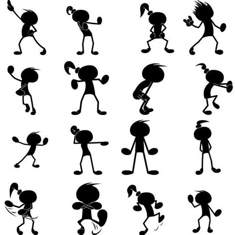 Dancing Stick People Silhouettes | Dance Party, Dance Emoji, Dance Humor