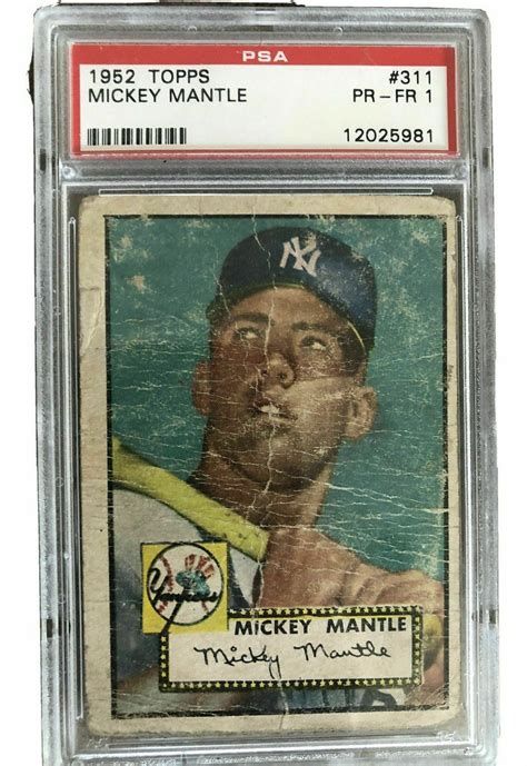 🌟1952 Topps #311 Mickey Mantle PSA 1🌟ROOKIE CARD~RARE FIND~AWESOME ...