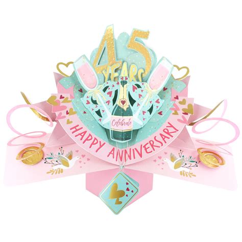 45 Years Happy 45th Anniversary Pop-Up Greeting Card | Cards