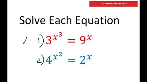 How To Solve Equations With Exponents