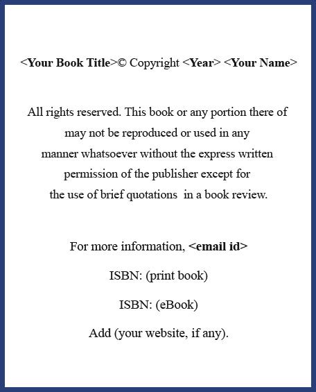 How to Create a Copyright Page for your Book.