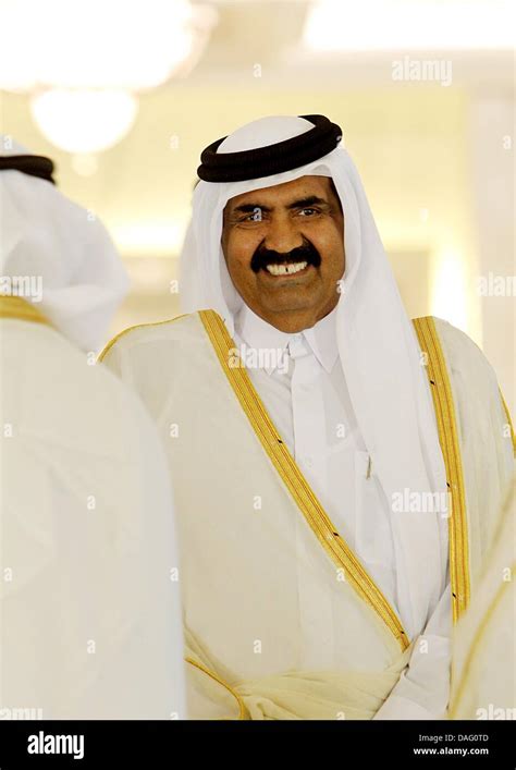 Sheikh Hamad bin Khalifa Al-Thani, Emir of the State of Qatar, smiles ...