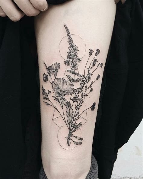 Flowers | Botanical tattoo, Geometric tattoo, Ink tattoo