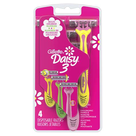 Gillette Daisy 3-Bladed Women's Disposable Razors, 4 Ct - Walmart.com ...