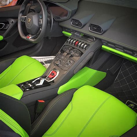 huracan lamborghini spyder lime green and black interior | Custom car ...