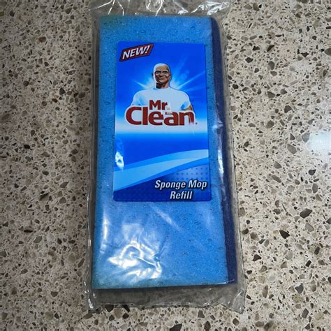 Mr. Clean Sponge Mop With Scrubber Refill Blue Replacement NEW SEALED ...