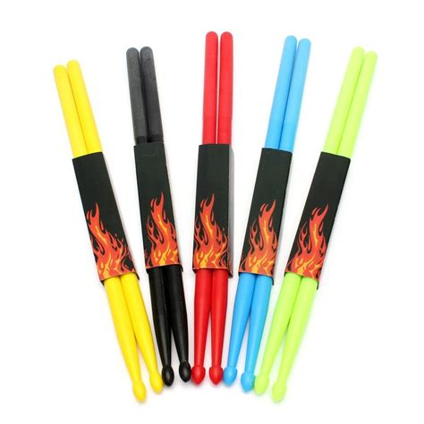 Nylon Drumstick 5 Color Plastic Stick Drum Sticks Fitness - Musical Bag