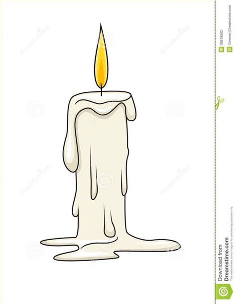 Illustration about Drawing of a burning candle. Illustration of drip ...