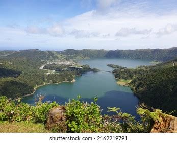 Sete Cidades Volcano Crater Lagoons Located Stock Photo 2162219791 ...