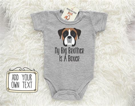 Cute Boxer Dog Baby Clothes. Baby Bodysuit With Boxer Print. - Etsy