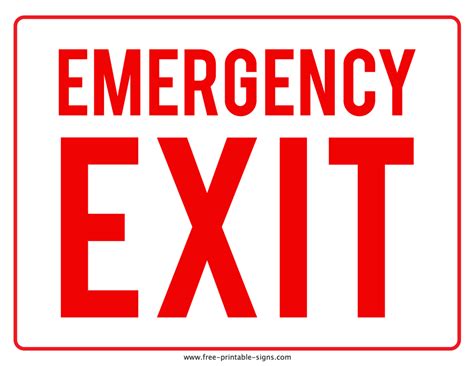 Printable Emergency Exit Sign – Free Printable Signs