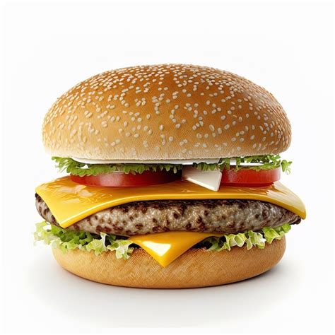 Premium Photo | Cheeseburger on isolated white background