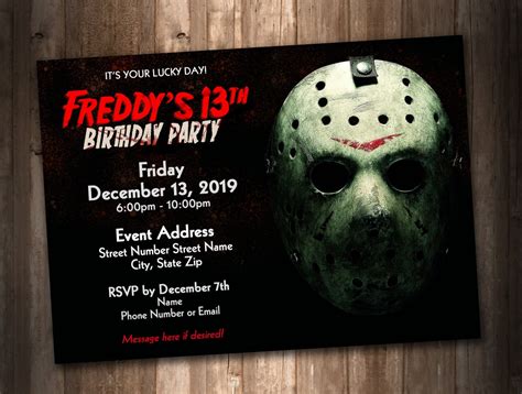 Friday the 13th Party Invitation personalized Digital - Etsy