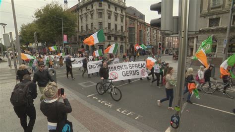 Dublin city centre protest against virus restrictions