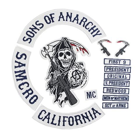 MC Patch, Sons Of Patch Anarchy Biker Motorcycle Back Patches Iron On ...