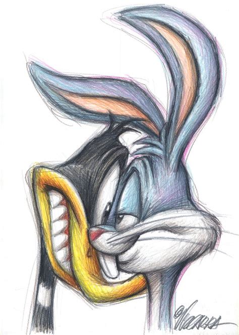 Bugs Bunny vs Daffy Duck - Looney Tunes - Original drawing - Catawiki