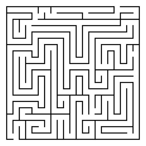 Vector square maze template. Blank black and white geometric labyrinth ...