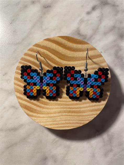 Perler Bead Butterfly Earrings | Etsy