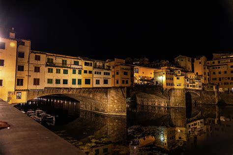 Night Reflections of Ponte Vecchio Photograph by Carmen Daccurso - Fine ...