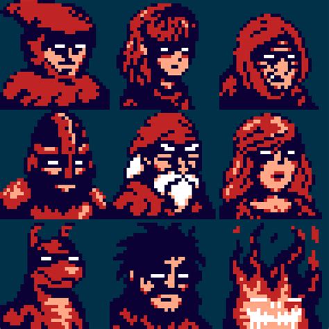 [OC][CC] Five color 32x32 character portraits for a game I'm working on ...