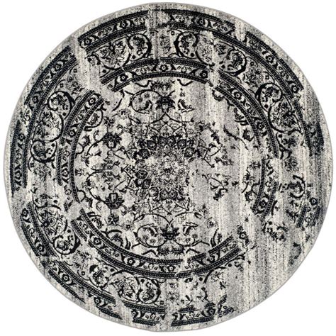 Safavieh Adirondack Silver/Black 8 ft. x 8 ft. Round Area Rug-ADR101A ...