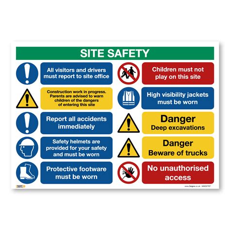 A5 A4 A3 Stickers Construction Site Safety Signs MULTI PACK OF 12 ...