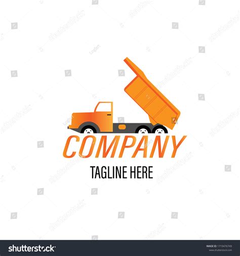 Dump Truck Logo Gradient Orange Color Stock Vector (Royalty Free ...