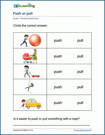 Force And Motion Push Or Pull Worksheet By Teach Pair Share C9E