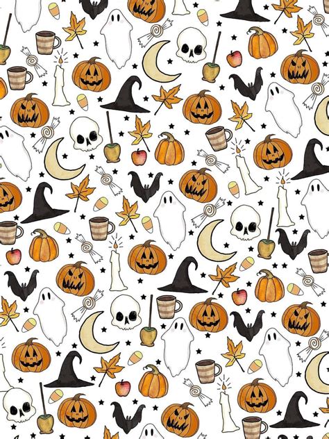 Download Aesthetic Cute Halloween Lock Screen Background Wallpaper ...