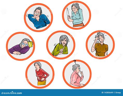 The Seven Menopausal Dwarfs Stock Vector - Illustration of forgetful ...