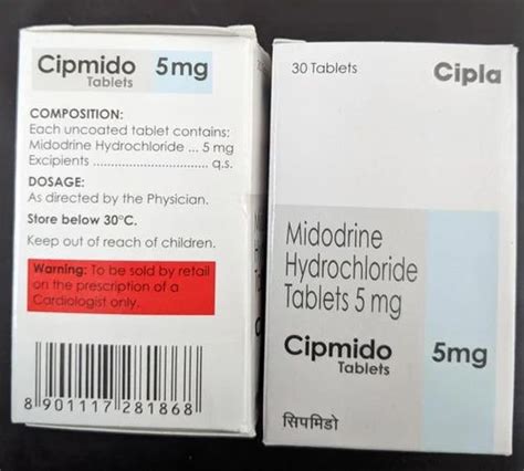 Midodrine Hydrochloride Tablets 5mg at best price in Hisar