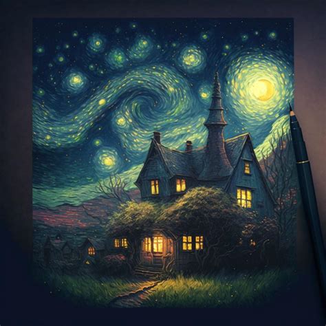 Starry Night inspired painting : r/midjourney